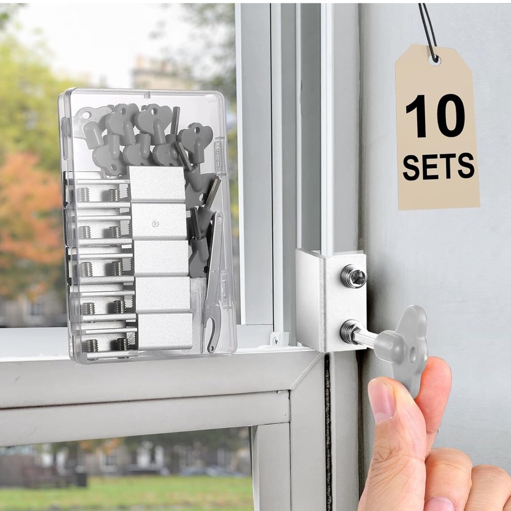 Silver Window Lock Set 10 sets sliding window lock with key